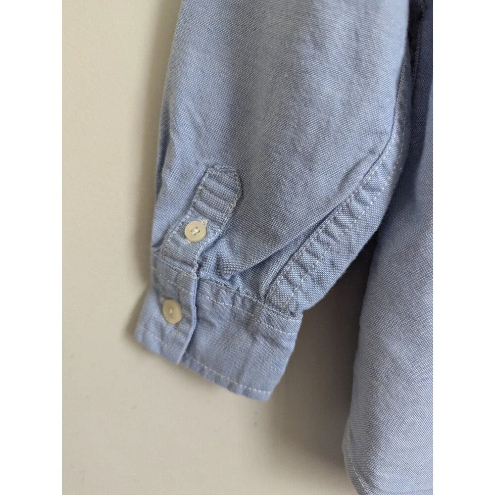 Baby Gap Toddler Boys Blue Oxford Button Down Shirt Plaid Shorts Set 18-24mo